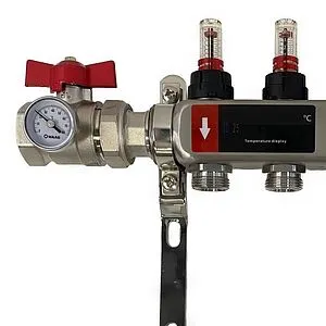 Группа коллекторная с расходомерами 7 отводов 1&quot;в/в x ¾&quot;ек WAAG WG.589.0607.F, 2