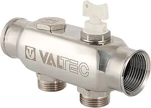 Коллектор распределительный проходной 3 отвода 1"в/в x ¾"ек Valtec VTc.505.SS.060503 Коллектор распределительный проходной 3 отвода 1"в/в x ¾"ек Valtec VTc.505.SS.060503, 1