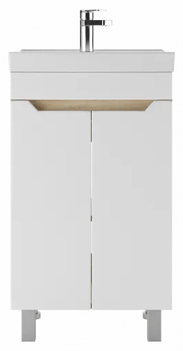 Тумба-умывальник напольный Айсберг Мечта 50 белый/дуб сонома DM2312T+4607152361544