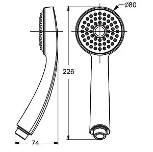 Лейка ручного душа Vidima Seva Jet M1 хром BA183AA Лейка ручного душа Vidima Seva Jet M1 хром BA183AA, 2