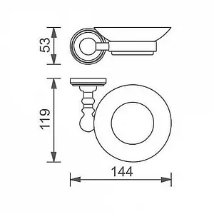 Мыльница Aquanet золото 4685 Мыльница Aquanet золото 4685, 2