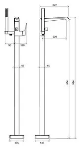 Смеситель для ванны напольный Ravak Freedom FM 081.00 хром X070079, 2