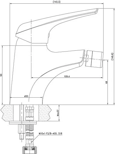 Смеситель для биде Aquanet Conte хром SD91384 Смеситель для биде Aquanet Conte хром SD91384