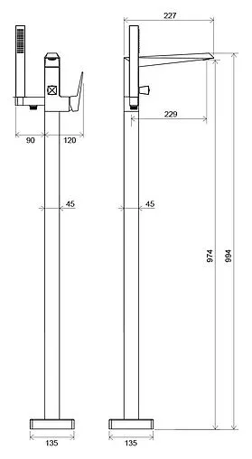 Смеситель для ванны напольный Ravak Freedom FM 081.00 хром X070079 Смеситель для ванны напольный Ravak Freedom FM 081.00 хром X070079