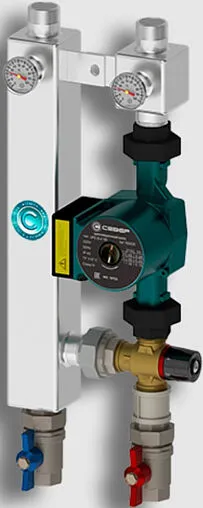 Насосный модуль с термостатическим смесительным клапаном 1"в х 1"н Север TS 25/4(Aisi) 1915100 с насосом Север-UPS 25-4