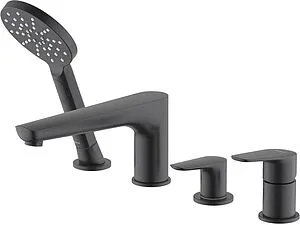 Смеситель на борт ванны на 4 отверстия Aquatek Бетта чёрный матовый AQ1148MB Смеситель на борт ванны на 4 отверстия Aquatek Бетта чёрный матовый AQ1148MB, 1