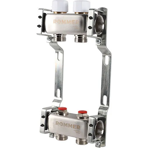 Группа коллекторная без расходомеров 2 отвода 1&quot;в/в x ¾&quot;ек Rommer RMS-3200-000002