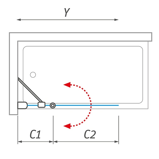 Шторка на ванну 1000мм прозрачное стекло Roltechnik TV2/970 732-9700000-00-02