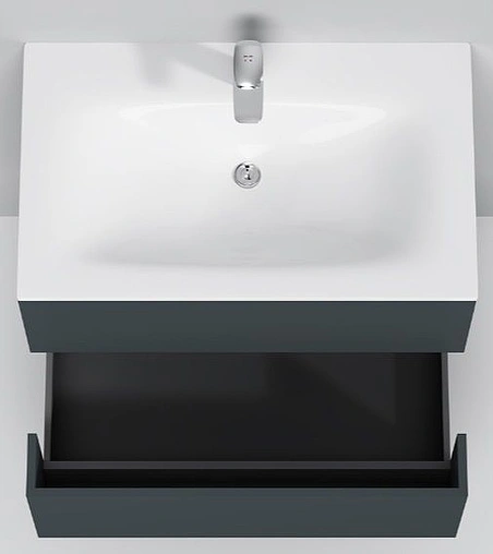 Тумба-умывальник подвесная Am.Pm Spirit 2.0 80 графит M70AFHX0802GM+M70AWCC0802WG