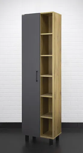 Шкаф-пенал напольный Домино Craft 50 графит/дуб вотан DCr2207P