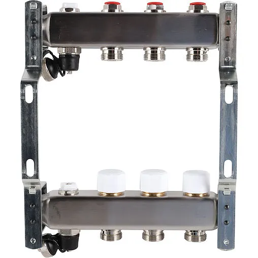 Группа коллекторная без расходомеров 3 отвода 1&quot;в/в x ¾&quot;ек Rommer RMS-3201-000003