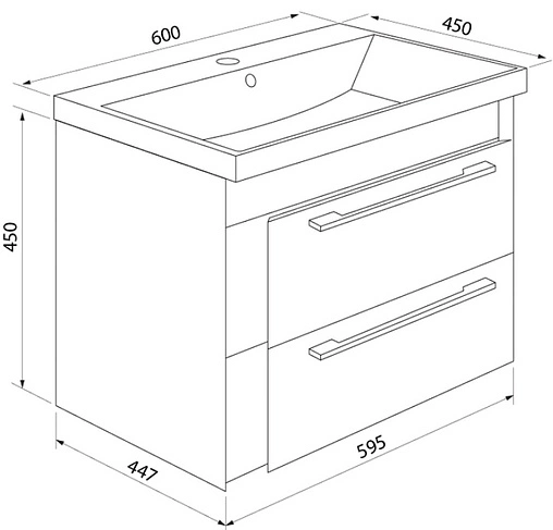 Тумба-умывальник подвесная IDDIS Color Plus 60 белый/розовый COL60P0i95+0066000i28