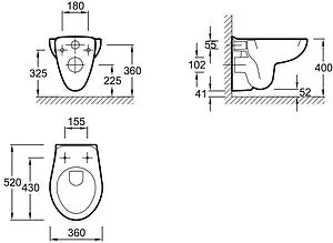 Комплект 5 в 1 Jacob Delafon Brive E21733RU-00 с кнопкой E21822-CP хром глянцевый Комплект 5 в 1 Jacob Delafon Brive E21733RU-00 с кнопкой E21822-CP хром глянцевый, 3