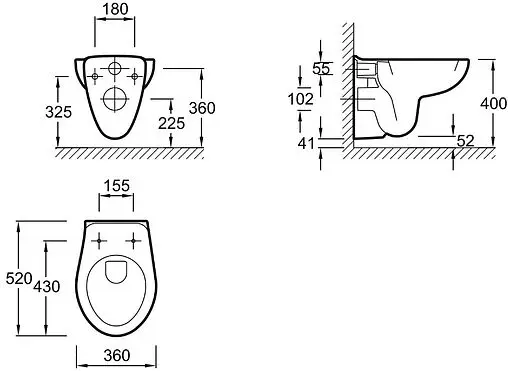 Комплект 5 в 1 Jacob Delafon Brive E21733RU-00 с кнопкой E21822-CP хром глянцевый