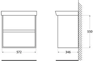 Тумба-умывальник подвесная BelBagno NEON 60 Pino Bianco NEON-600-2C-SO-PB+19060, 2