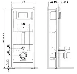 Инсталляция для подвесного унитаза Set 4 в 1 Damixa DX00.I011.0101 с кнопкой белый глянцевый Инсталляция для подвесного унитаза Set 4 в 1 Damixa DX00.I011.0101 с кнопкой белый глянцевый, 2