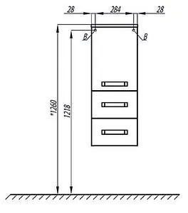 Шкаф-пенал подвесной Aquaton Америна 35 чёрный 1A137803AM950 Шкаф-пенал подвесной Aquaton Америна 35 чёрный 1A137803AM950, 2