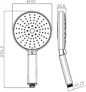 Лейка ручного душа Swedbe Calypso хром 5019 Лейка ручного душа Swedbe Calypso хром 5019, 2
