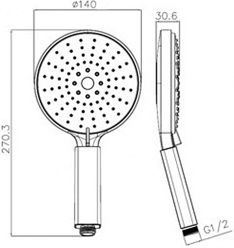 Лейка ручного душа Swedbe Calypso хром 5019