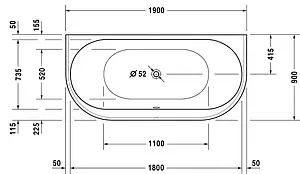 Ванна акриловая Duravit Darling New 190x90 700248000000000, 2