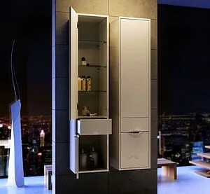 Шкаф-пенал подвесной Aqwella Malaga 32 L крафт тёмный/белый Mal.05.03/L/CD Шкаф-пенал подвесной Aqwella Malaga 32 L крафт тёмный/белый Mal.05.03/L/CD, 4