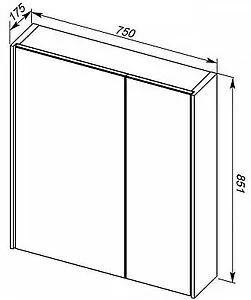 Шкаф-зеркало Aquanet Тулон 75 L белый 00183392 Шкаф-зеркало Aquanet Тулон 75 L белый 00183392, 2