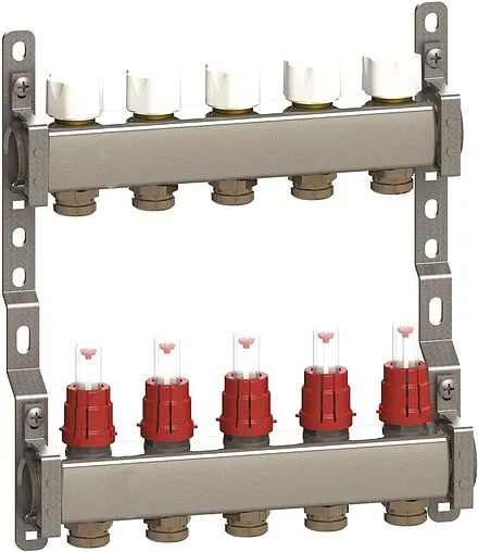Группа коллекторная с расходомерами 5 отводов 1&quot;в/в x ¾&quot;ек General Fittings CX RBR91612400500