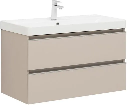 Тумба под умывальник подвесная Aquanet Вега 90 бежевый 00329586