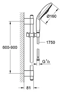 Душевая стойка Grohe Rainshower Classic хром 28770001 Душевая стойка Grohe Rainshower Classic хром 28770001, 2