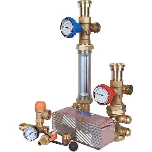 Насосный модуль с теплообменником 28 пластин 1&quot;н х 1&quot;в Stout SDG-0038-282501 без насоса