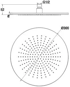 Лейка верхнего душа WHITECROSS Y brushed gold золото брашированное Y1300GLB Лейка верхнего душа WHITECROSS Y brushed gold золото брашированное Y1300GLB, 2