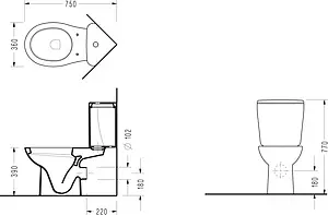 Унитаз-компакт угловой Serel Friendly белый 6706, 2