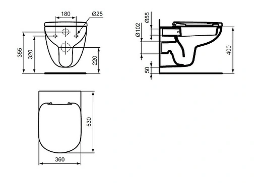 Комплект 5 в 1 Ideal Standard Tempo W990101 с кнопкой хром глянцевый