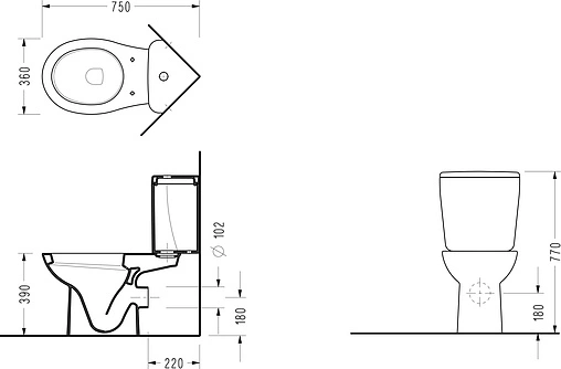 Унитаз-компакт угловой Serel Friendly белый 6706