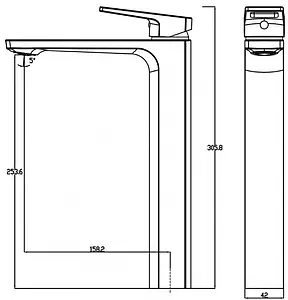 Смеситель для раковины Swedbe Kronos чёрный матовый 2015B Смеситель для раковины Swedbe Kronos чёрный матовый 2015B, 2
