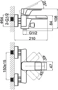 Смеситель для ванны D&K Berlin Steinbeis белый/хром DA1433516 Смеситель для ванны D&K Berlin Steinbeis белый/хром DA1433516, 2