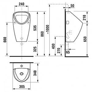 Писсуар с внешним подводом воды Jika Golem белый 8.4306.1.000.000.1, 2