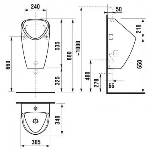 Писсуар с внешним подводом воды Jika Golem белый 8.4306.1.000.000.1