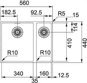 Мойка кухонная Franke Sirius SID 160 полярный белый 125.0443.364 Мойка кухонная Franke Sirius SID 160 полярный белый 125.0443.364, 2
