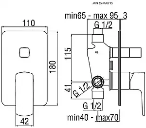 Смеситель для ванны скрытого монтажа Nobili Acquaviva хром VV103100CR, 2