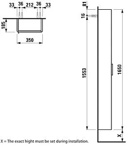 Шкаф-пенал подвесной Laufen Base 35 R белый 4.0264.2.110.261.1 Шкаф-пенал подвесной Laufen Base 35 R белый 4.0264.2.110.261.1, 2