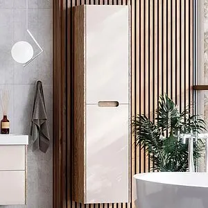 Шкаф-пенал подвесной Aquaton Оливия 40 бежевый/дуб веллингтон 1A254603OLVG0 Шкаф-пенал подвесной Aquaton Оливия 40 бежевый/дуб веллингтон 1A254603OLVG0, 5