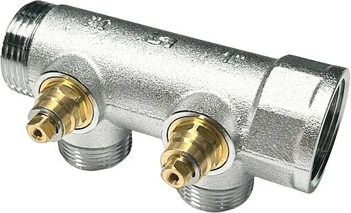 Коллектор регулирующий проходной 2 отвода 1&quot;в/н x ¾&quot;ек Uni-fitt 414C4320