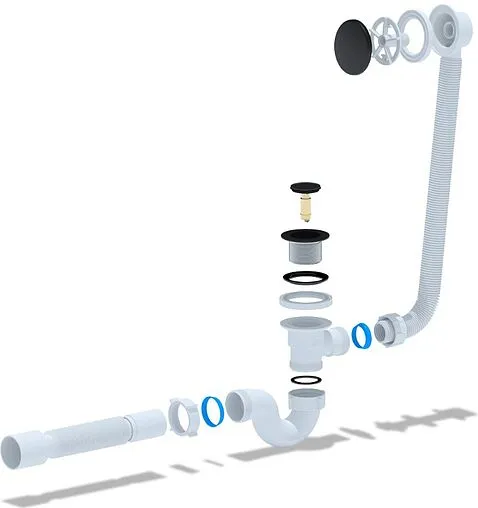 Слив-перелив для ванны Ани Пласт чёрный матовый EC155BL