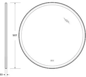 Зеркало с подсветкой Cezares Cadro 90 с подогревом чёрный CZR-SPC-CADRO-900-LED-TCH-WARM Зеркало с подсветкой Cezares Cadro 90 с подогревом чёрный CZR-SPC-CADRO-900-LED-TCH-WARM, 2