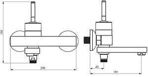 Смеситель для ванны Damixa Arc никель 291000200 Смеситель для ванны Damixa Arc никель 291000200, 2