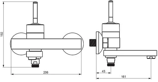 Смеситель для ванны Damixa Arc никель 291000200 Смеситель для ванны Damixa Arc никель 291000200