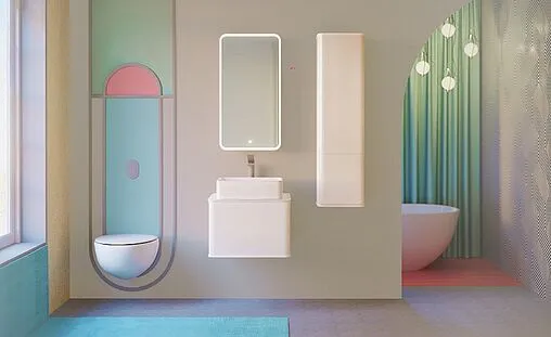 Шкаф-пенал подвесной Jorno Pastel 35 белый жемчуг Pas.04.125/P/W