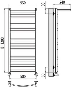 Полотенцесушитель водяной лесенка Terminus Енисей с/п П15 500х1200 полированная сталь 4670078529589, 2