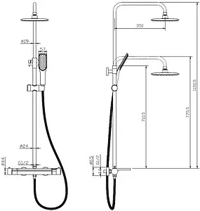 Душевая система с термостатом для душа SMARTsant Афалина хром/белый SM2308AW Душевая система с термостатом для душа SMARTsant Афалина хром/белый SM2308AW, 2